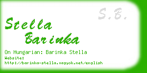 stella barinka business card
